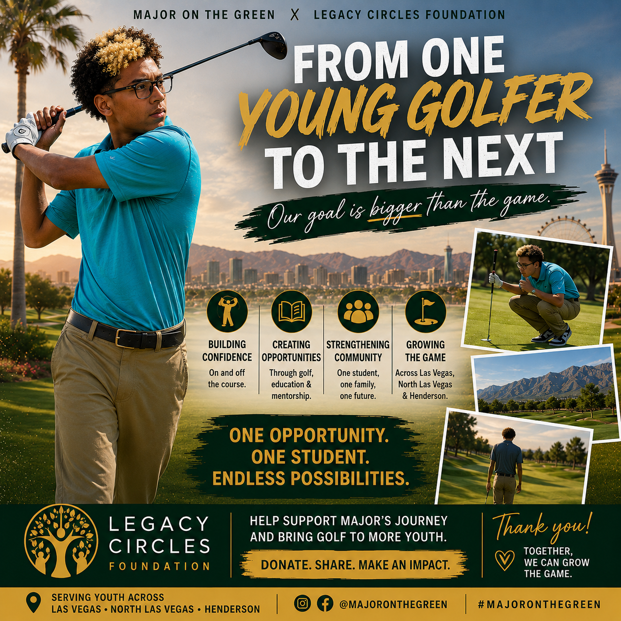 Major on the Green youth golf initiative campaign