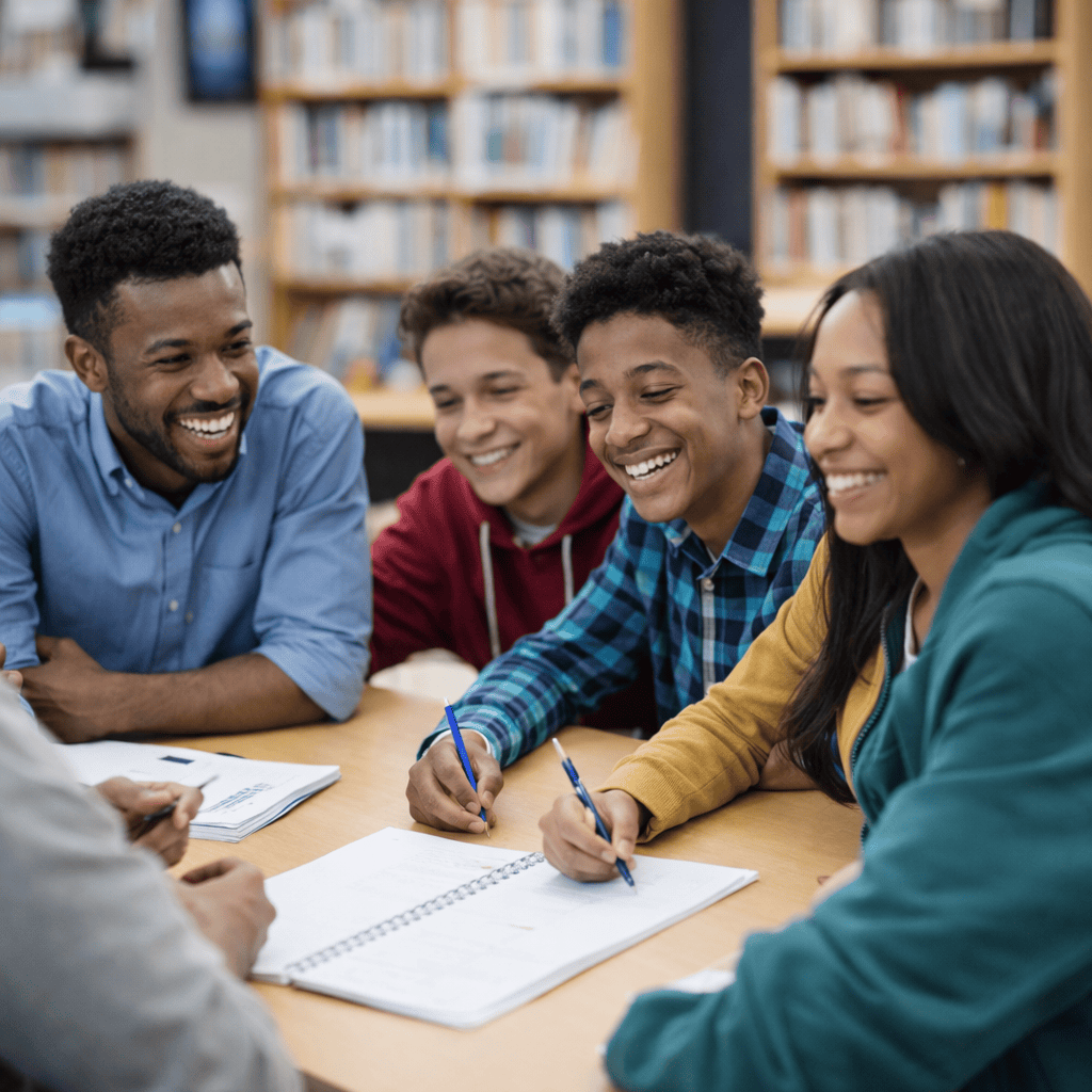 Young people participating in a mentored learning session